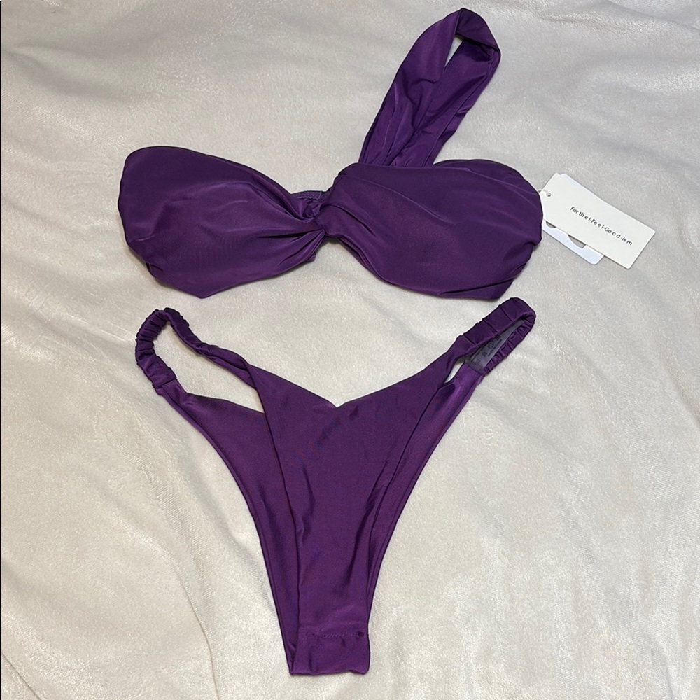 Commense Purple One Shoulder Bikini
